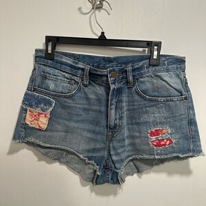 Distressed Denim Shorts